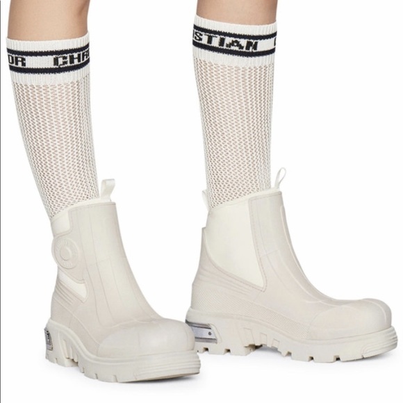 Christian Dior Genesis Ankle Boot Off White Rubber Size 41 EU / 11 US NIB - Picture 7 of 7